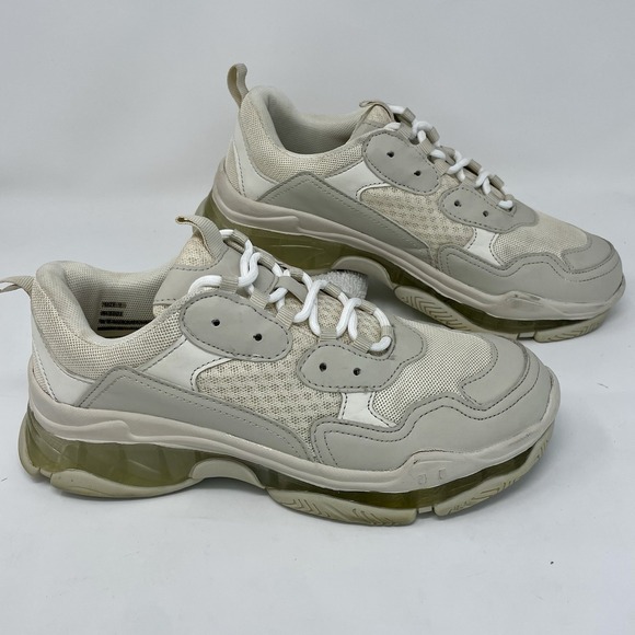 Womens‎ Sneakers Beige Cream Platform Chunky RUNNING Walking Tennis Shoes Size 9 - Picture 2 of 9